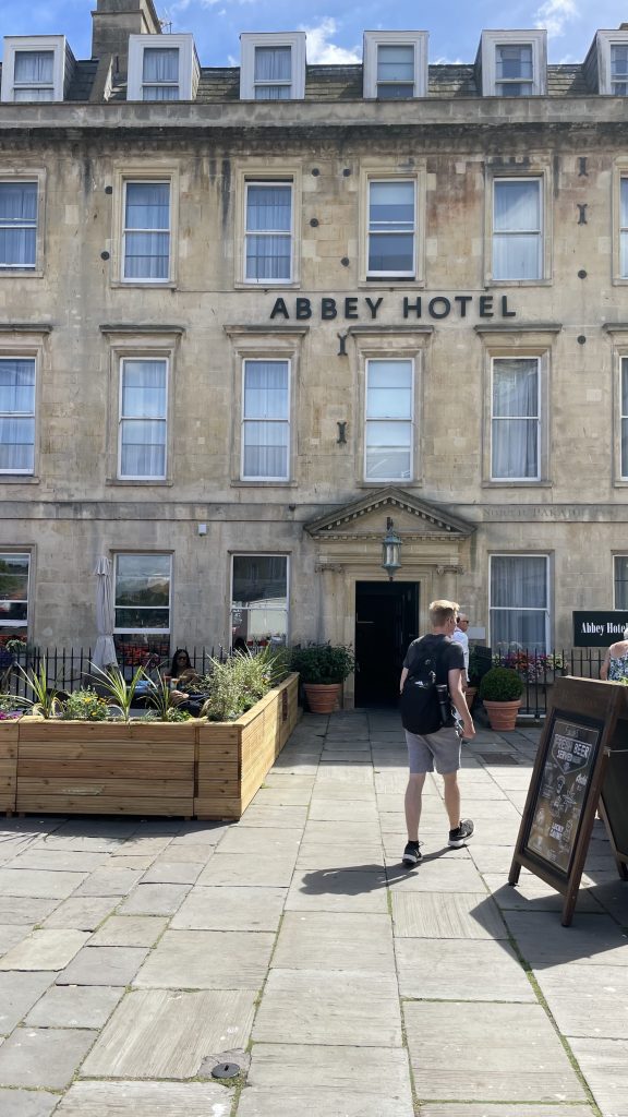 Outside of the Abbey Hotel in Bath