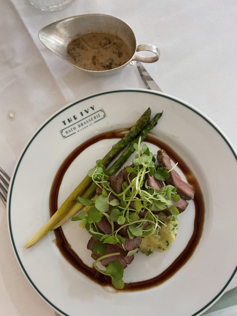 A plate of lamb at The Ivy, Bath