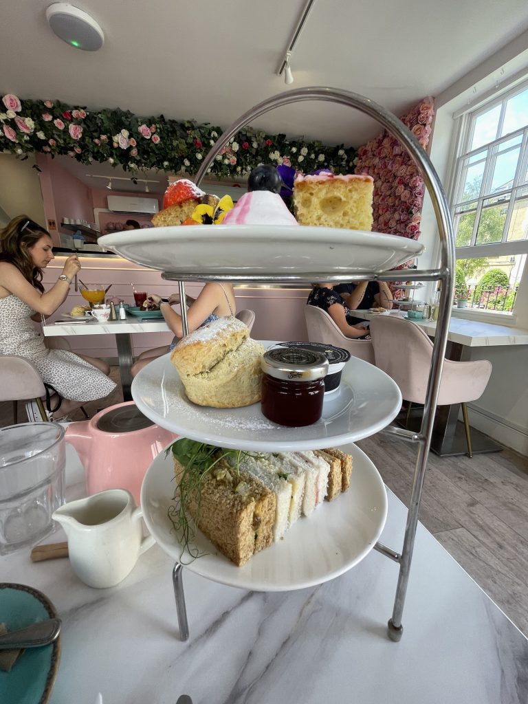 A tray of tea time snack sat Sweet Little Things