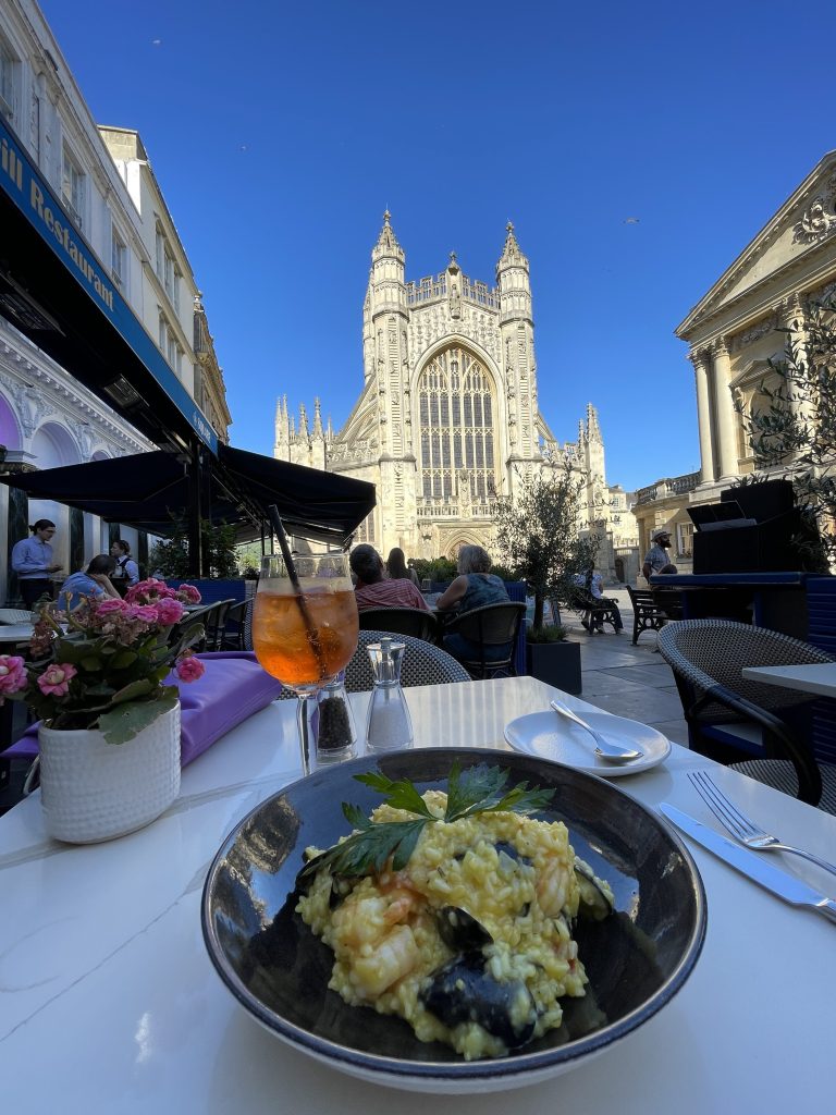 A view of Bath Abbey from Square Grill House