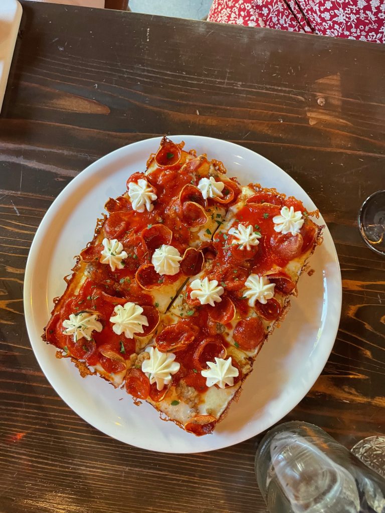 detroit style pizza from bear and the wren