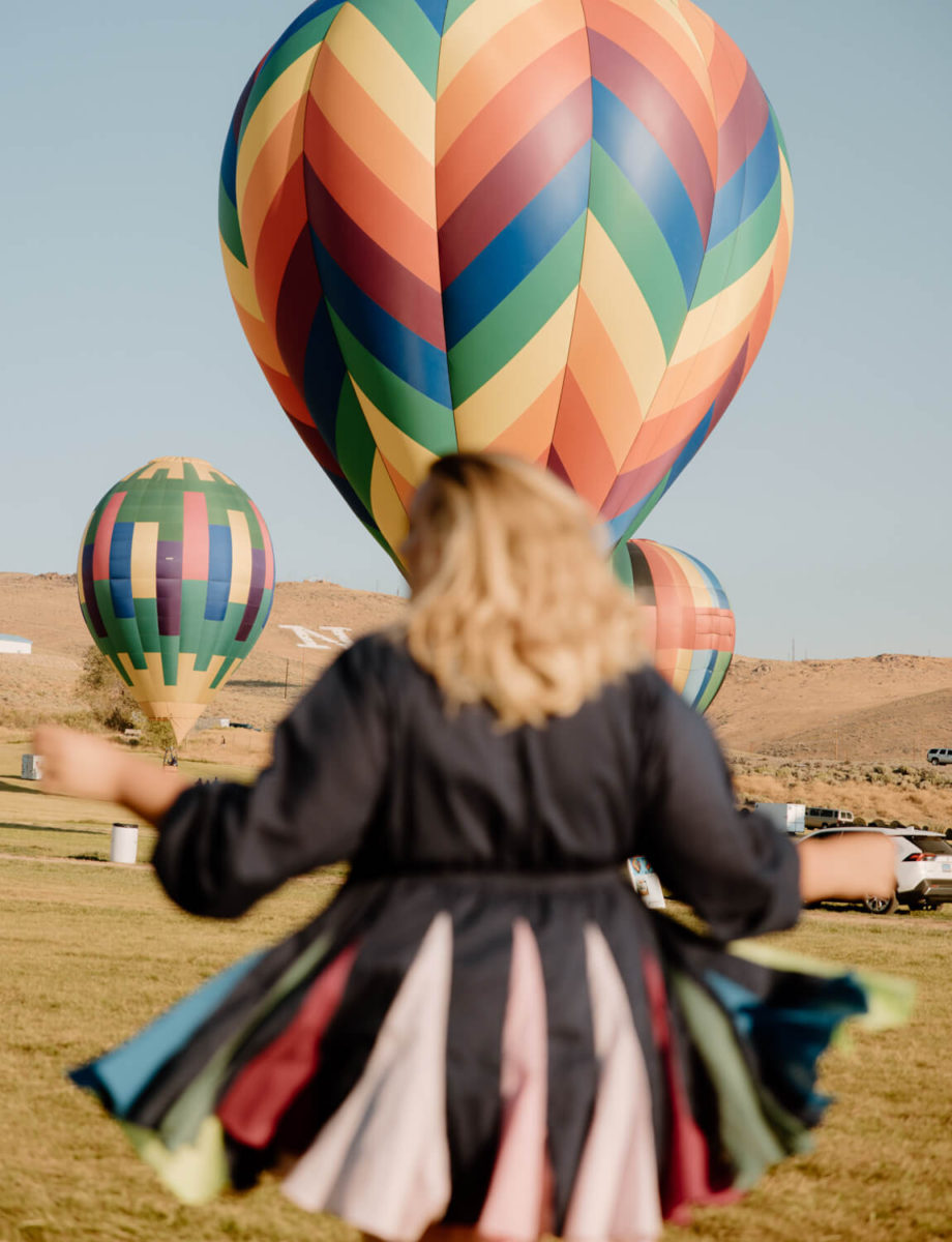 Gabbi twirls at the Great Reno Balloon Race