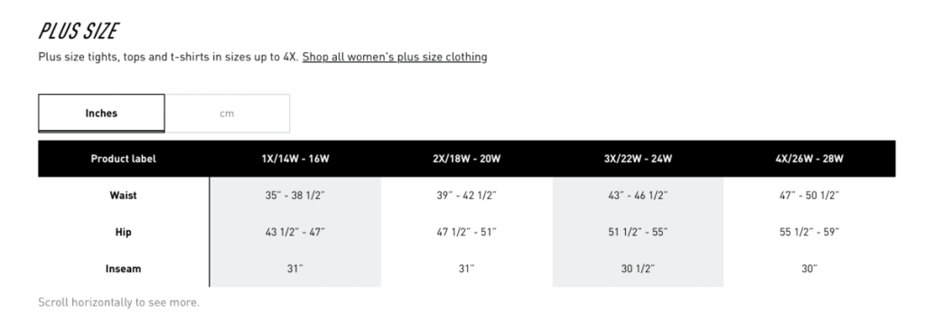 Adidas Plus Size Pants and Shorts Size Chart 2023